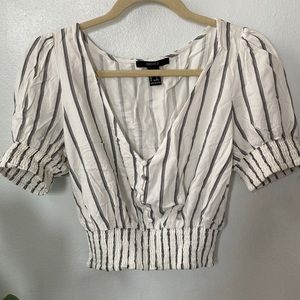 Forever 21 white and black stripe blouse